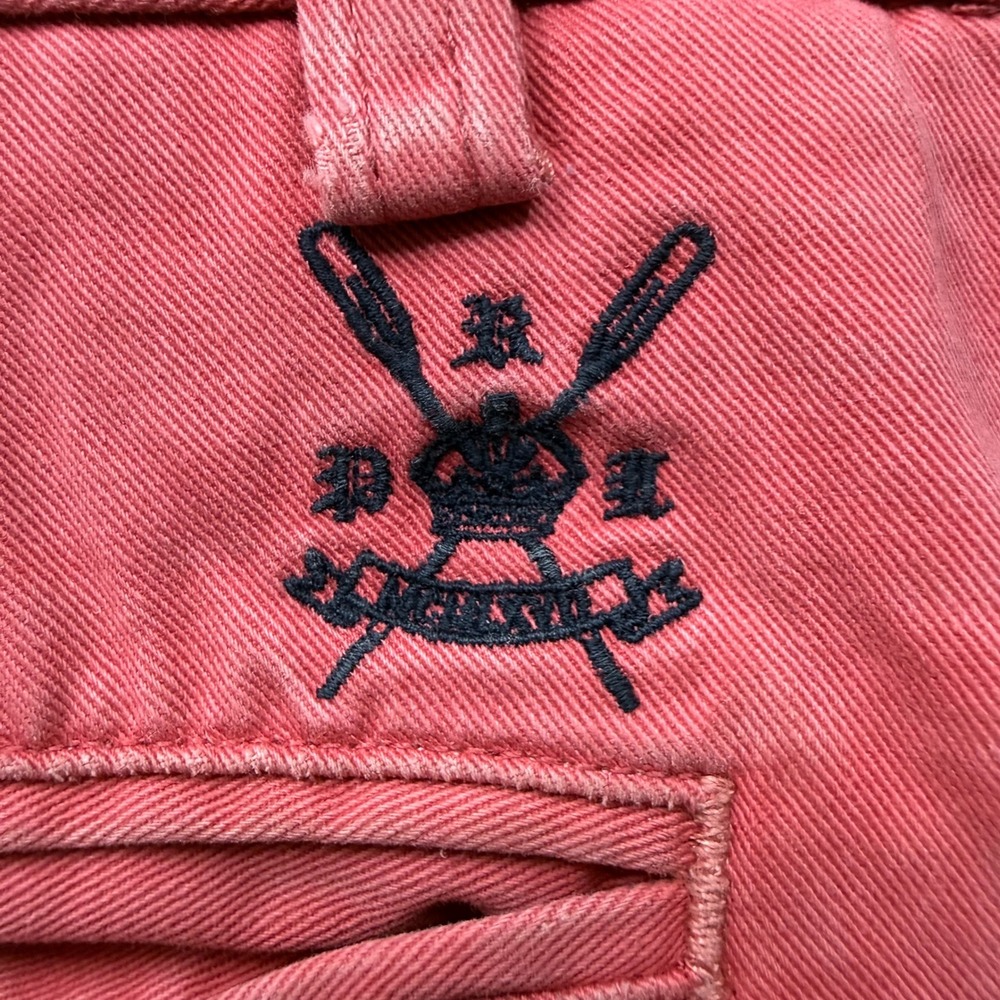 Polo Ralph Lauren Mens Salmon Pink Chino Shorts Nautical Crest Size 34 Cotton - Picture 5 of 11